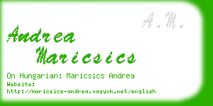 andrea maricsics business card